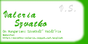 valeria szvatko business card